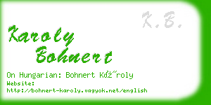 karoly bohnert business card